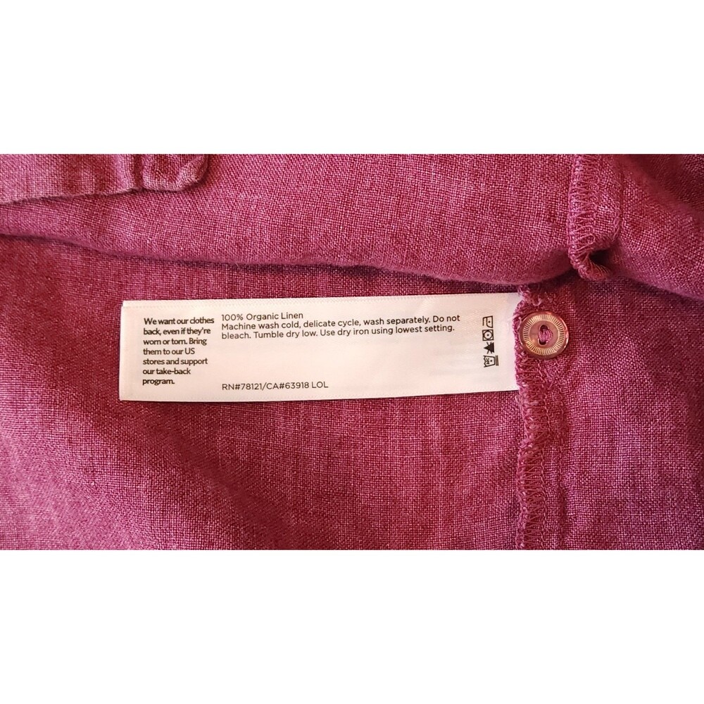 EILEEN FISHER Organic Linen Delave Shirtdress in Berry Pink Comfy Casual - 1X - Picture 9 of 10